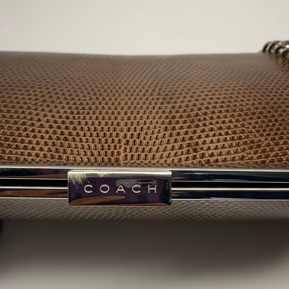 Vintage Coach Lizard Framed Clutch Made in 1999 Italy Very Rare Limited Edition - Picture 11 of 13